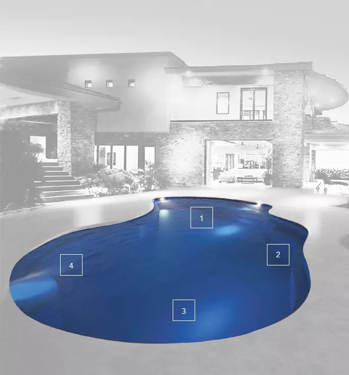 The Eden fiberglass pool's range of features